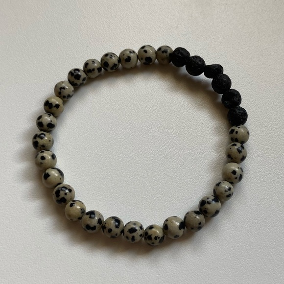 🌵4/$20 Lava Rock Bracelet Dalmatian Jasper - Picture 2 of 4